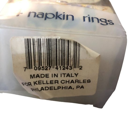 Vintage Keller-Charles Napkin Rings Set of 8 Used Floral Made in Italy - Picture 10 of 15